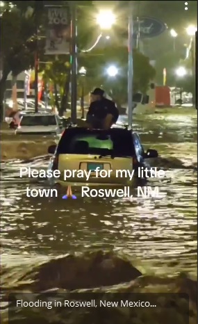 roswell new mexico, fire, flood